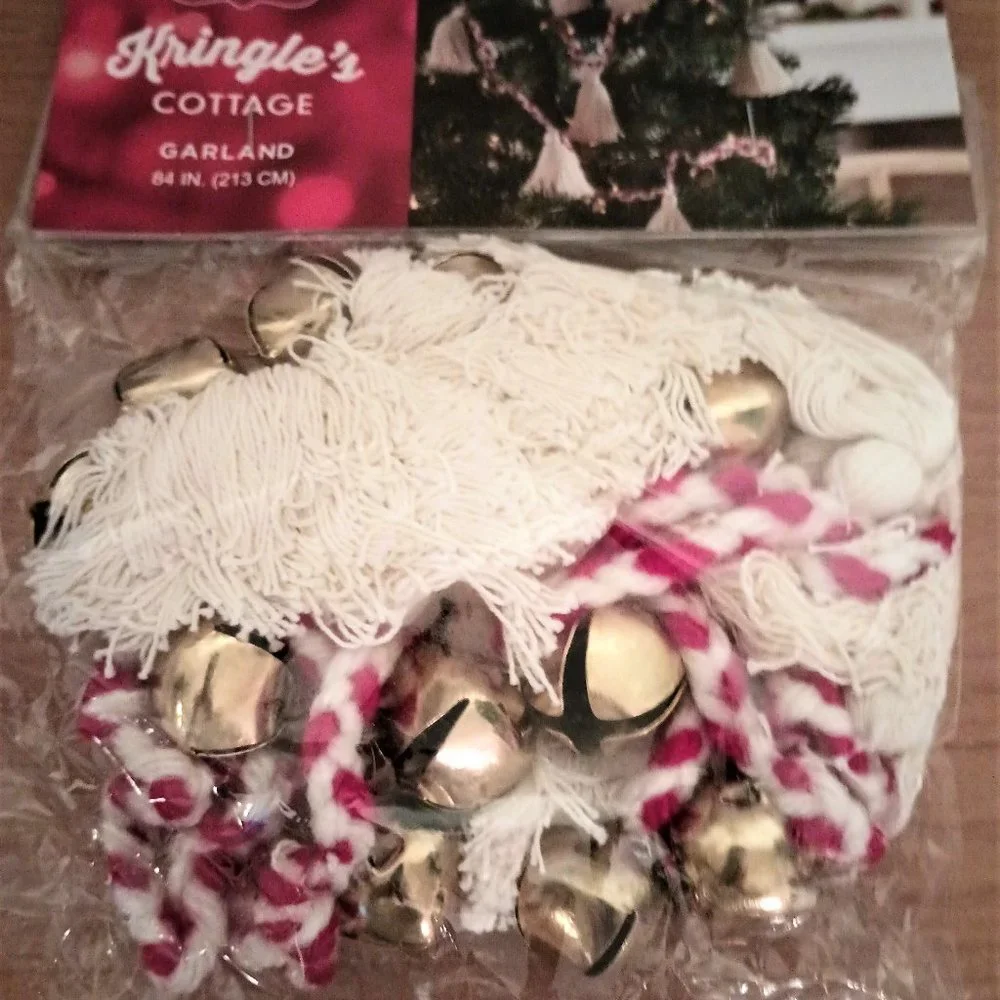 St. Nicholas Square® Kringle's Cottage Jingle Bell Tassel Garland/84 inches